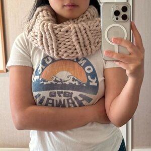 Chunky Knit Light Pink Scarf